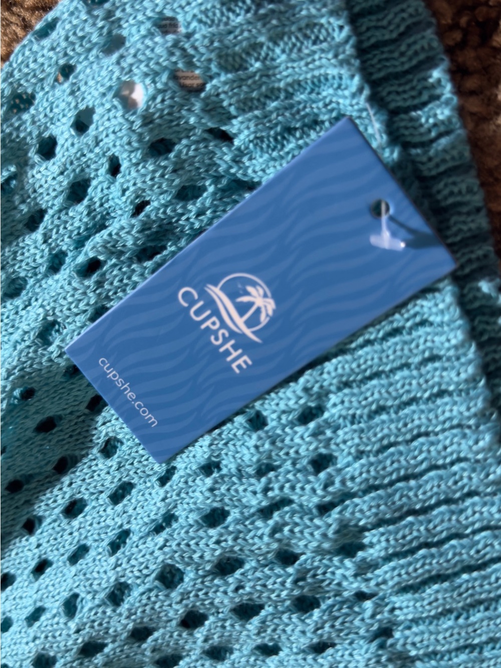 Cupshe Turquoise Blue Crochet Swim Coverup - Picture 6 of 8